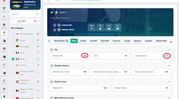 Atalanta VS Udinese koeficientët në ivibet 07.03.2026
