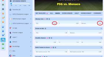 PSG VS Monaco koeficientët në Onlyspins 06.03.2026