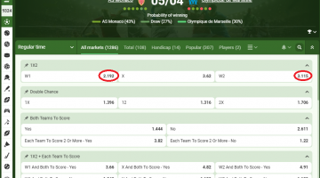 Monaco VS Marseille koeficientët në Linebet 05.04.2026